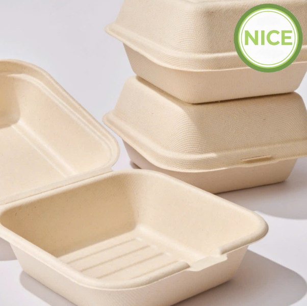 Hộp bã mía nắp gặp tiện lợi an toàn thân thiện môi trường