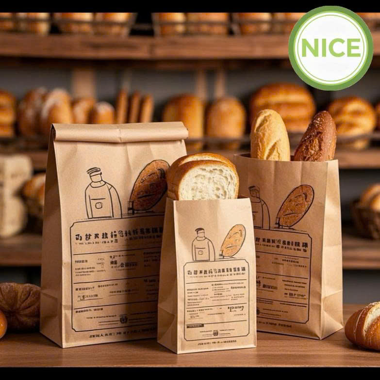 Túi giấy kraft đáy bằng không quai