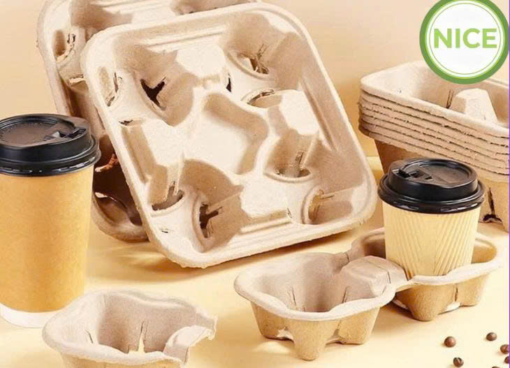 Khay bột giấy đựng trà sữa - Ảnh 3